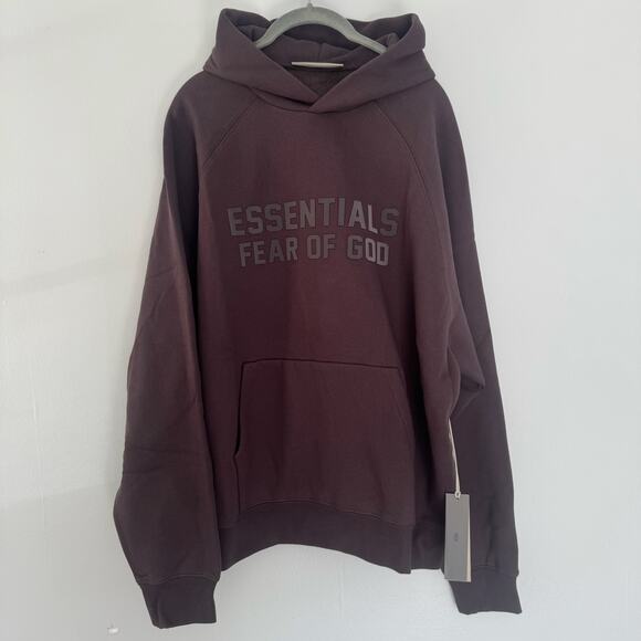 Fear of God Essentials Pull Over Hoodie in Plum - Picture 2 of 8